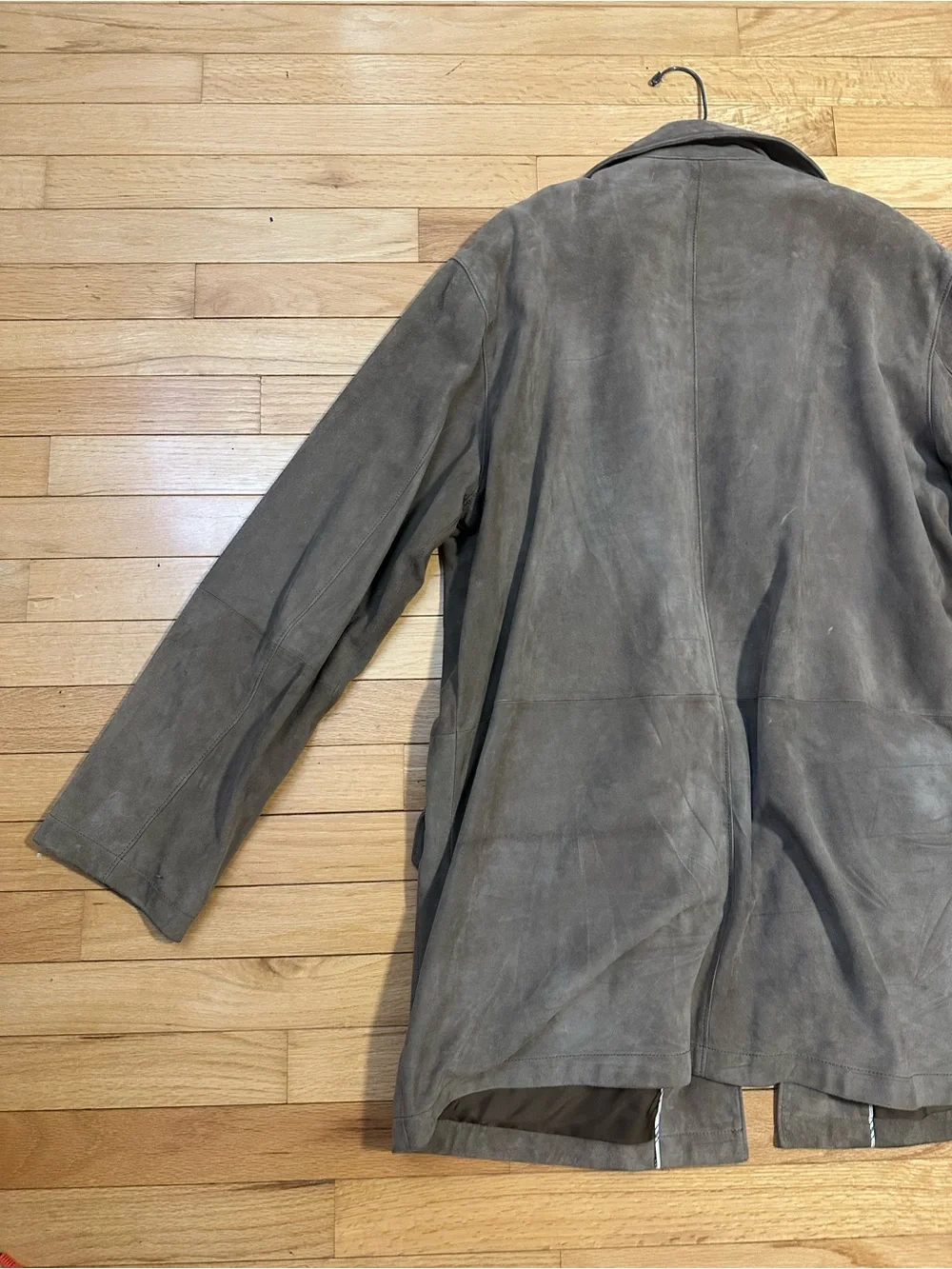 Ben Jacobson Taupe Leather Long Men’s Coat Size Large
